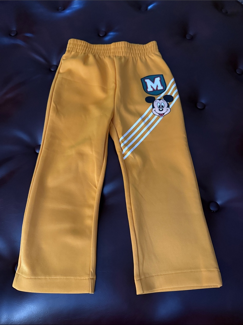 Disney Yellow Mickey Stripe Kids Pants